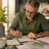Homeowner reviewing renovation budget at kitchen table