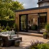 Garden room extension attached to a UK house exterior