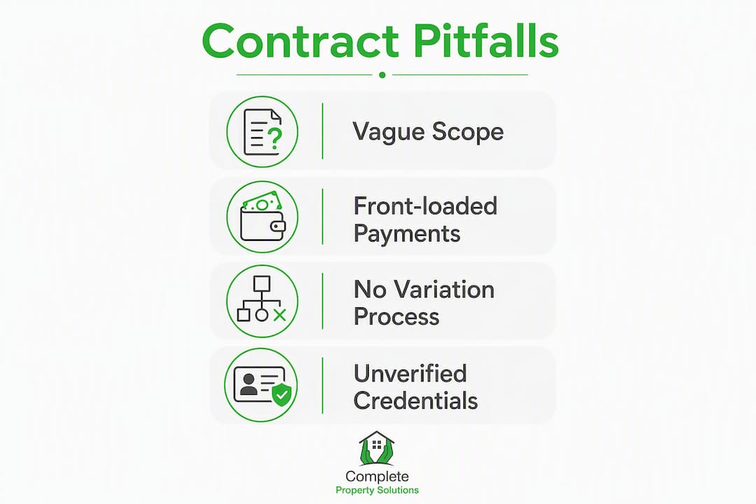 Infographic showing common contract pitfalls