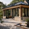 New orangery with brick and glass panels