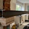 Steel beam installed in house extension