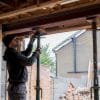 Installation of steel RSJ beam in extension opening