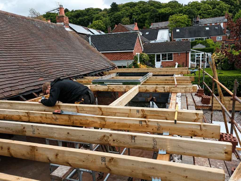 Roof being constructed for an Orangery