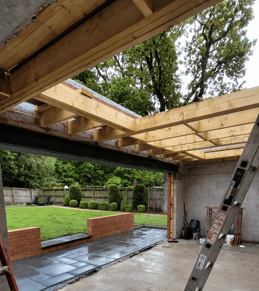 Orangery Roof being built in Croft