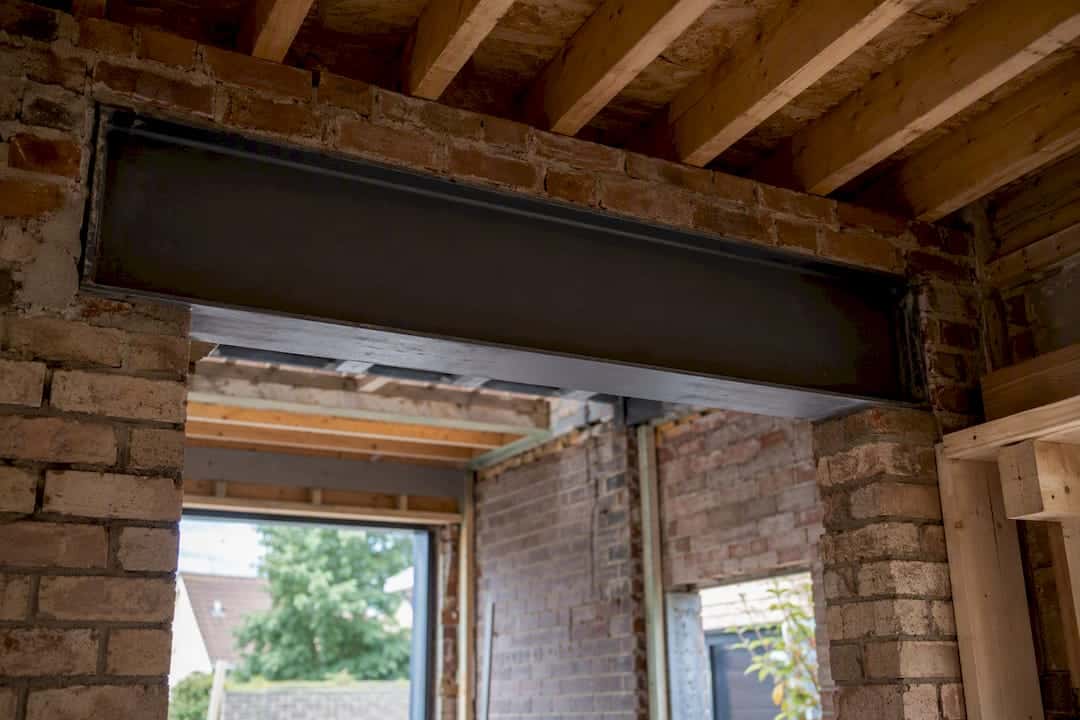 Steel RSJ above widened home opening