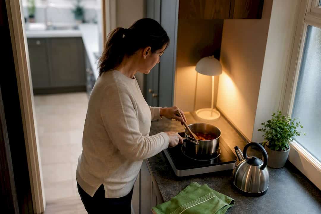 Temporary cooking setup during extension