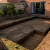 Fresh foundation trenches for a rear extension