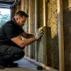 Insulation fitted inside a garage conversion wall