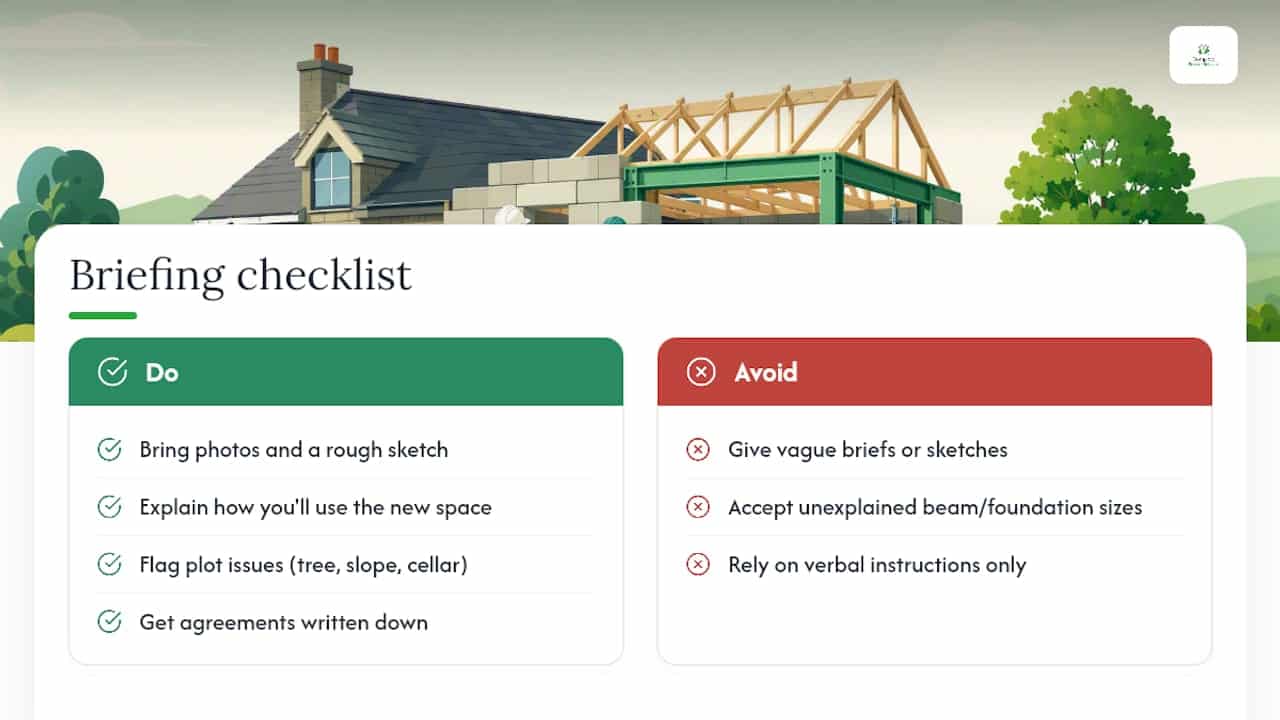 How to brief your structural engineer properly — overview diagram