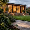 Garden room with raised terrace in garden