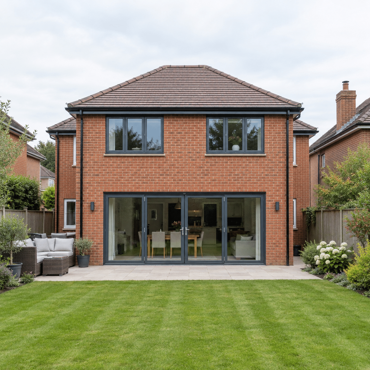 Two-storey rear extension (with hips)