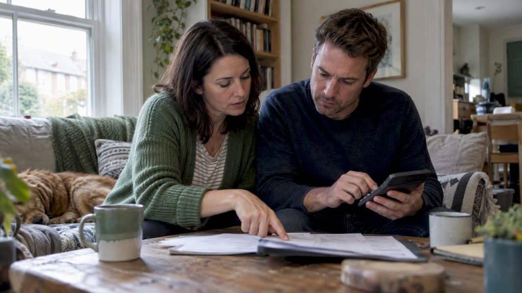 Homeowners reviewing a VAT-inclusive building quote