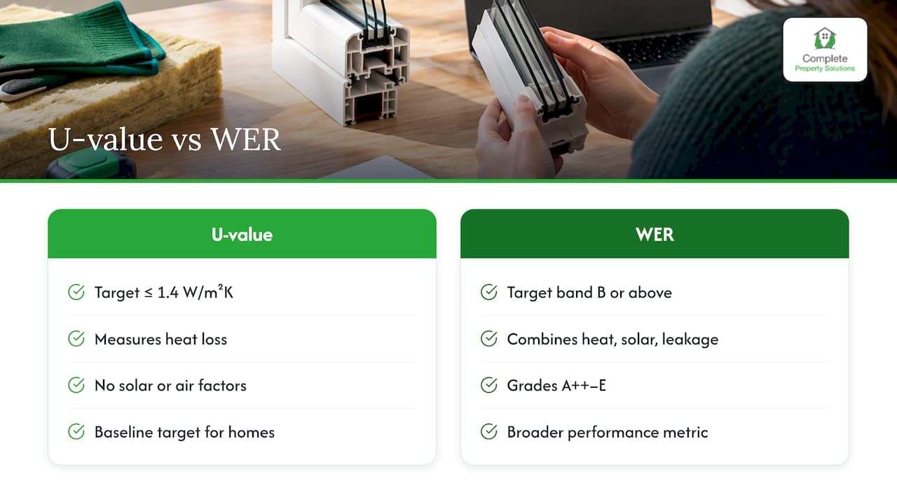 U-value and window energy rating comparison