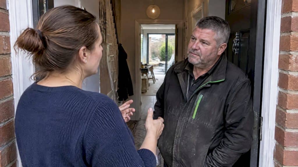 Homeowner questioning an extension builder