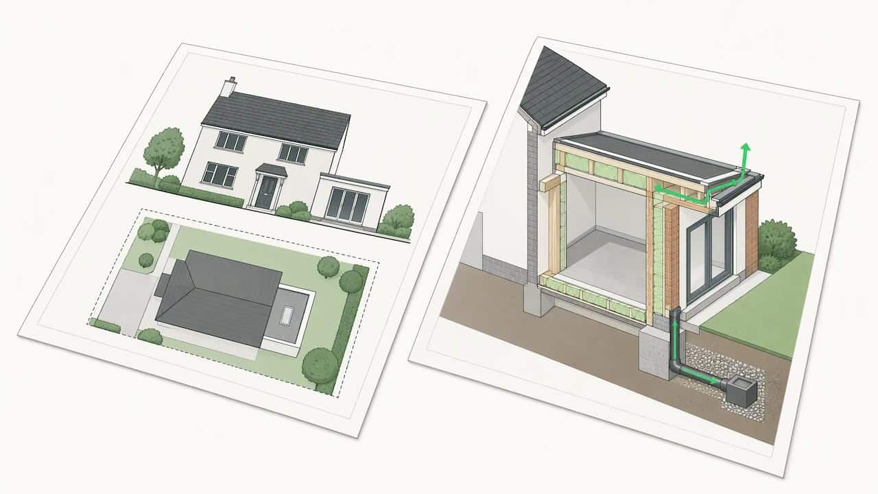 Planning and technical drawings compared