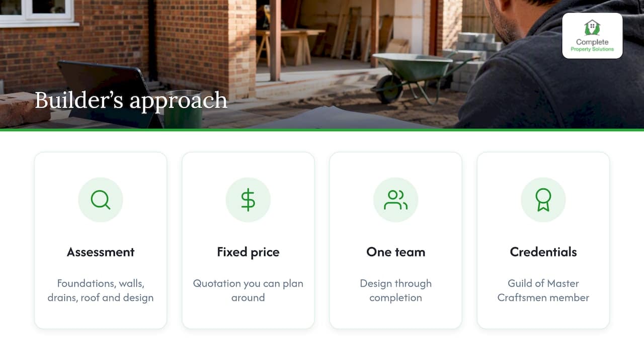 Our view as a family-run builder — overview diagram